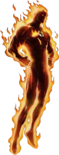☺️ 5cf666ba Human Torch Fantastic Four marvel, super-héros, feu, flamme, comics telegram sticker