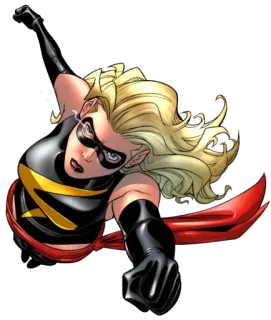 ☺️ 6e0ce25e Ms. Marvel super-héros, Marvel, féminin, blonde, vol telegram sticker