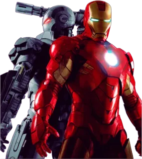 ☺️ f281d906 Iron Man Marvel, Super-héros, Guerre, Arme, Robot, Iron Man, War Machine telegram sticker