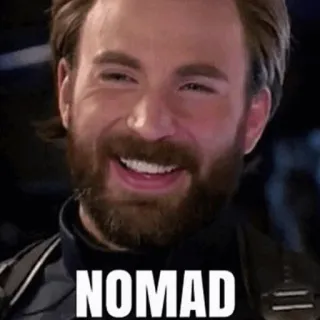 🌪 4e9a63cb Captain America NOMAD Marvel, super-herói, sorriso, nômade, Chris Evans telegram sticker