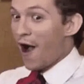 🌪 7e0f1650 Tom Holland ator, surpreso, surpreso, celebridade, homem, rosto telegram sticker