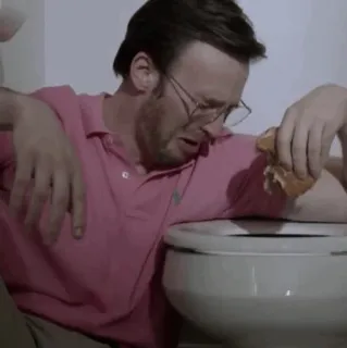 🌪 92de5296 homem, banheiro, vómito, doente, comendo telegram sticker