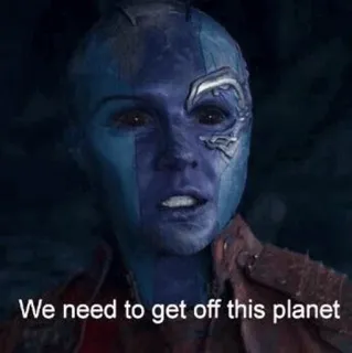 🌪 ef1cadc6 Nebula We need to get off this planet nebulosa, marvel, guardiões da galáxia, espaço, planeta telegram sticker