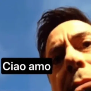 👀 6c8f9d88 Ciao amo chào hỏi, tiếng Ý, người đàn ông, bầu trời telegram sticker