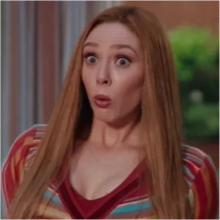 😮 a5177ccd Wanda Maximoff WandaVision Wanda, Scarlet Witch, WandaVision, Marvel, Elizabeth Olsen, sốc, ngạc nhiên telegram sticker