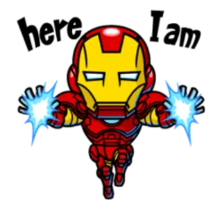 👻 0c41c0c9 Iron Man Iron Man, super-héros, Marvel, comics, personnage, autocollant, dessin animé, Tony Stark whatsapp sticker