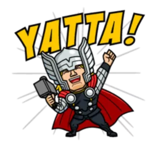 😁 cd0aa4e0 Thor YATTA! Thor, Marvel, Super-héros, Avengers, Yatta whatsapp sticker