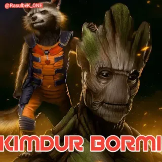 👀 219ba905 Rocket Raccoon, Groot Guardians of the Galaxy KIMDUR BORMI rocket raccoon, groot, guardians of the galaxy, marvel, charakter, lustig, weltraum telegram sticker