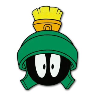 😧 47a20caa Marvin the Martian Looney Tunes cartoon, space, alien, helmet telegram sticker