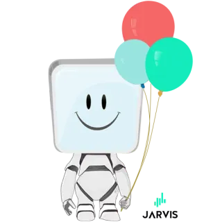 🎈 345332e0 robot, palloncini, personaggio, carino, illustrazione, cartone animato telegram sticker