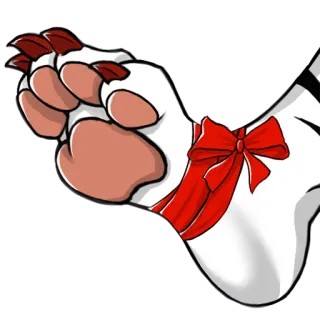 🐾 2b72a4c5 발, 동물, 리본, 귀여운, 만화 telegram sticker