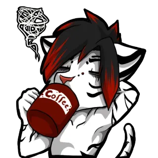😴 5f7906a4 Coffee 커피, 음료, 털, 동물, 고양이, 휴식 telegram sticker