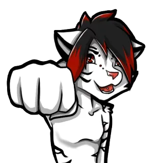 👊 92640f65 만화, 동물, 퍼리, 주먹, 친근한 telegram sticker