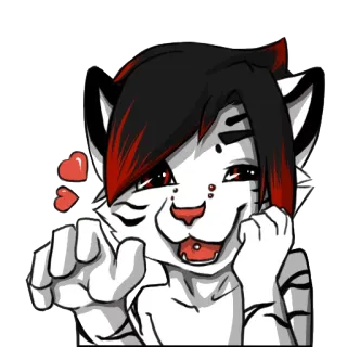 ❤ ee6f5249 퍼리, 만화, 동물, 호랑이, 귀여운, 사랑, 하트, 의인화 telegram sticker