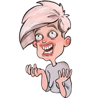 🤯 0a48b01a 卡通, 表情, 肖像, 鬼脸, 搞笑, 震惊, 角色, 脸 telegram sticker