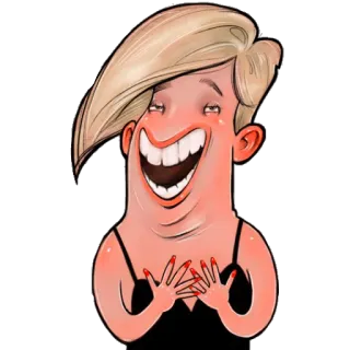 😂 7ba5307a 卡通, 女人, 金发, 微笑, 搞笑 telegram sticker
