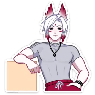 😏 1faf54b8 anime, manga, character, fox, fantasy, furry telegram sticker