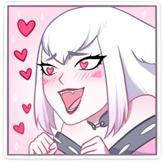 😍 44cfff47 anime, cute, hearts, female, collar telegram sticker