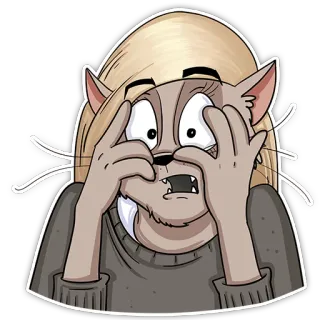 😧 28cb9739 gato, assustado, desenho animado, preocupado, medo, chocado whatsapp sticker