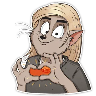 😍 bf4e90f8 gato, desenho animado, coração, amor, kawaii, adesivo, personagem whatsapp sticker