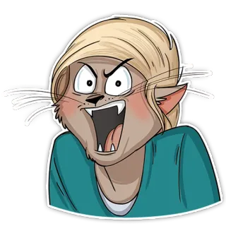 😡 d870ff24 Desenho animado, Gato, Bravo, Felino, Meme, Adesivo whatsapp sticker