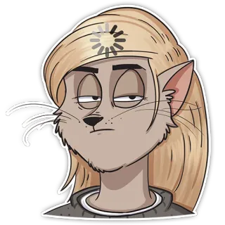 😑 efad9445 gato, pessoa, entediado, esperando, carregando, humanoide, antropomórfico whatsapp sticker