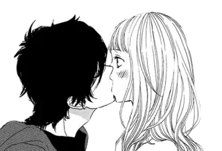 😘 4da04036 Anime, Manga, Kuss, Romantik, Liebe, Cartoon, Paar telegram sticker