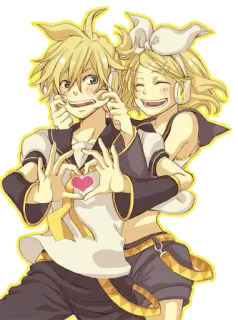 💛 6afdc384 Kagamine Rin and Len Anime, Vocaloid, Kagamine Rin, Kagamine Len, süß, kawaii, Kunst telegram sticker