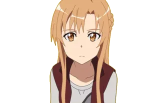 😕 086cc4a4 Asuna Yuuki Sword Art Online anime, cartoon, girl, Asuna, Sword Art Online telegram sticker
