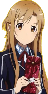 🙂 0dff4d53 Asuna Yuuki Sword Art Online anime, girl, character, gift, Asuna, Sword Art Online telegram sticker