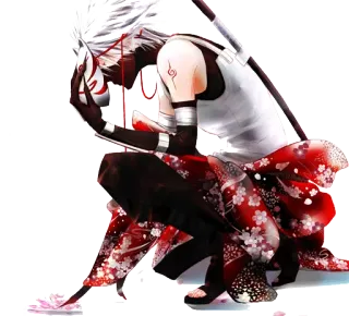 😞 183bd014 Anime, Sakura, Kimono, Maschera, Personaggio, Capelli Bianchi telegram sticker