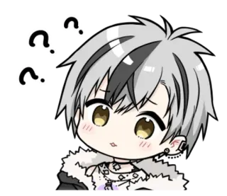 🌟 991366e5 Anime, Chibi, Znaki zapytania, Zdezorientowany, Słodki telegram sticker