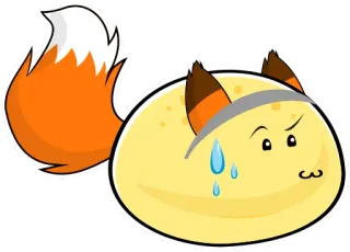 😏 168605fc 狐狸, 卡通, 流汗, 动物, 可爱, 搞笑 telegram sticker