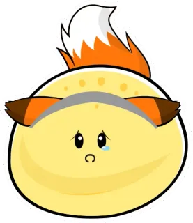 😣 e144ea2b 狐狸, 难过, 哭, 可爱, 动物 telegram sticker