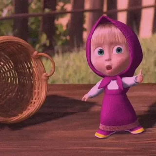 🍄 867d7e4a Masha Masha and the Bear cartoon, meisje, animatie, kind, Masha telegram sticker