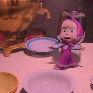 🍄 cc93360f Masha Masha and the Bear cartoon, animatie, kind, meisje, vriend(in) telegram sticker