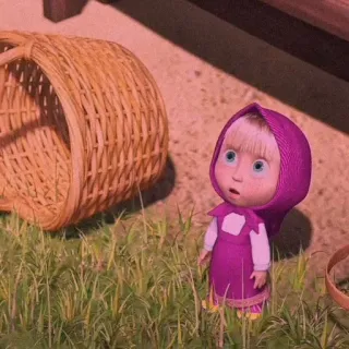 🍄 f185bd53 Masha Masha and the Bear cartoon, meisje, kind, schattig, animatie, bos telegram sticker