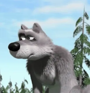 🤥 851b8480 wolf, animal, nature, cartoon, mammal, forest whatsapp sticker