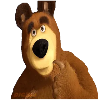 🤨 4be84edd Bear Masha and the Bear Dessin animé, Ours, Masha, Animal, Amical telegram sticker