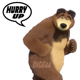 🏃‍♂️ 65f84f02 Bear HURRY UP ours, dessin animé, vite, animal, masha, en haut telegram sticker