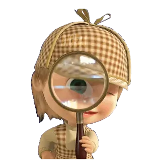 🕵️‍♀️ 81c3f8da Masha Masha and the Bear dessin animé, enfant, fille, détective, loupe, recherche telegram sticker