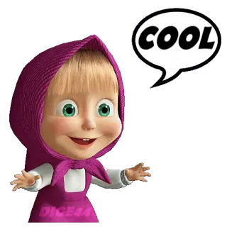 🆒 fe5558f6 Masha Masha and the Bear COOL Dessin animé, Fille, Mignon, Masha, Cool telegram sticker