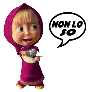 👐 05e6391d Masha Masha and the Bear NON LO SO masha, non lo so, cartone animato, animato, orso telegram sticker