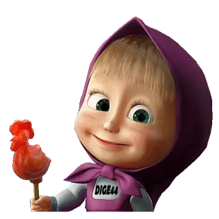 🍭 413f42d9 Masha Masha and the Bear DIGE44 Cartone animato, Masha e Orso, Personaggio, Carino, Lecca lecca telegram sticker