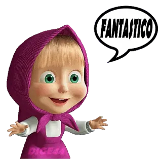 🆒 6e5276f7 FANTASTICO Masha e Orso, Cartone animato, Adesivo, Fantastico, Ragazza, Sorriso telegram sticker