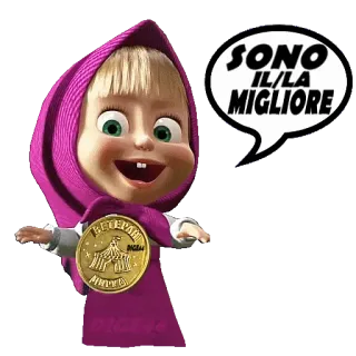 🏆 7c6259ff Masha Masha and the Bear SONO IL/LA MIGLIORE cartone animato, Masha, Masha e Orso, bambino, medaglia, migliore telegram sticker