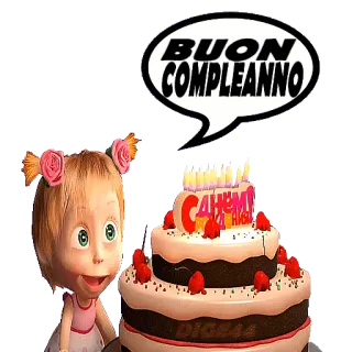 🎂 980165b3 BUON COMPLEANNO compleanno, torta, festa, saluti, italiano telegram sticker