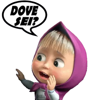😑 b4af26ca Masha Masha and the Bear DOVE SEI? cartoni animati, bambino, carino, domanda, ricerca, animazione, masha e orso telegram sticker
