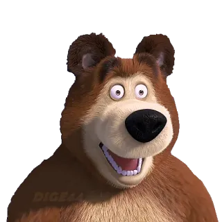 😱 d46c1723 Bear Masha and the Bear orso, cartone animato, animale, personaggio, amichevole, animazione telegram sticker
