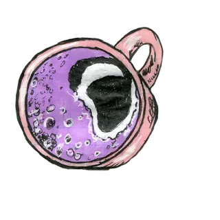 ☕️ 0e2422a0 xícara, café, roxo, bebida, brebaje, arte, ilustração telegram sticker